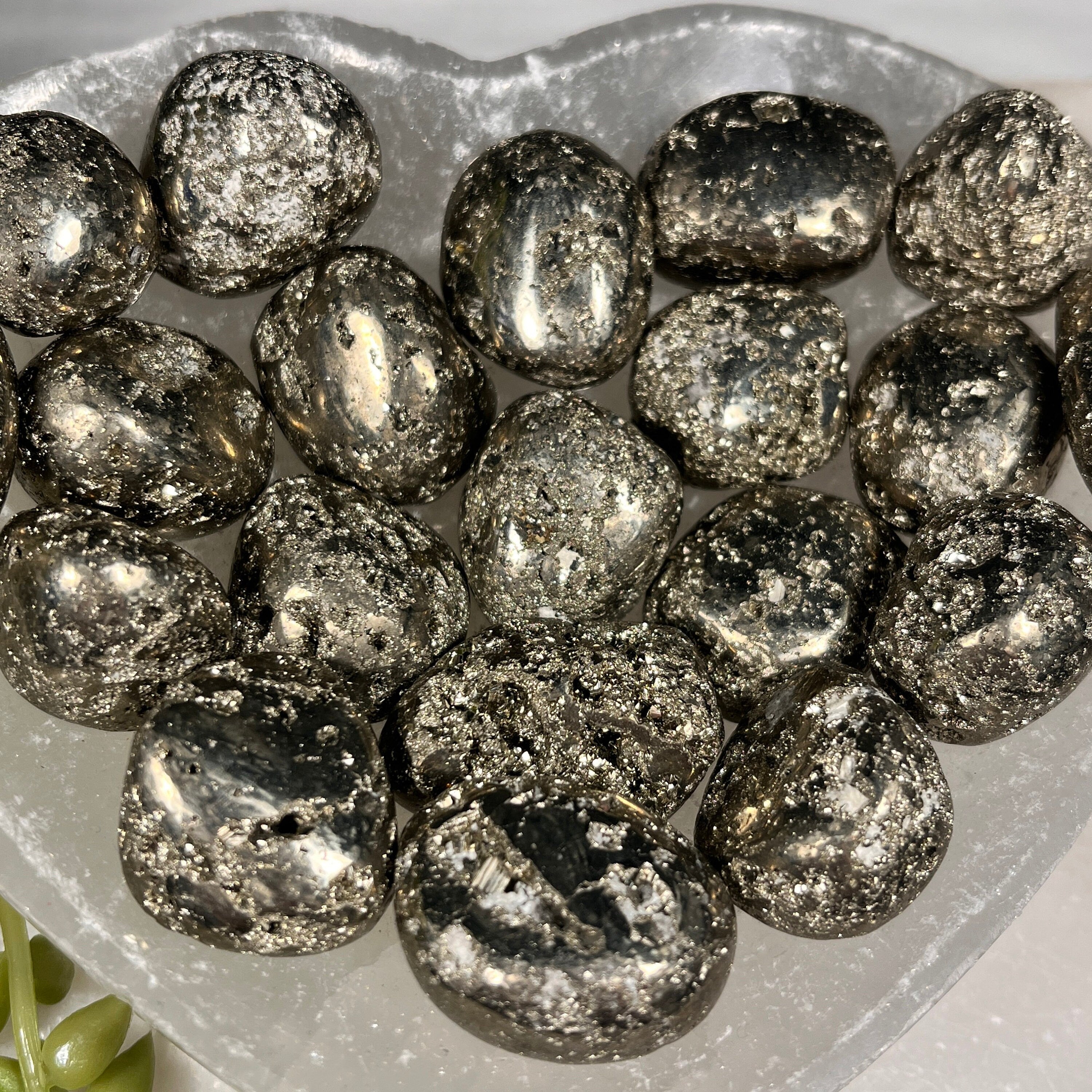 Pyrite Tumblestones, Crystals to Attract Abundance and Wealth, Fools Gold Tumbles