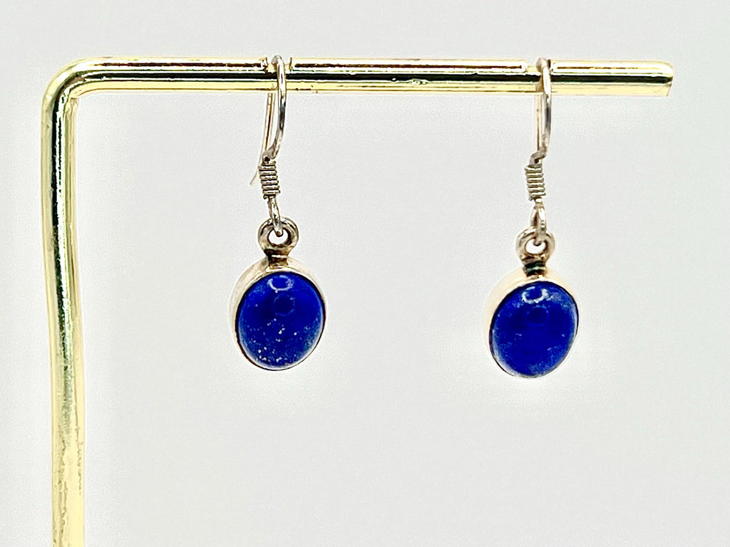Sterling silver Lapis Lazuli dangle earrings, third eye chakra gemstone drop earrings, metaphysical shops, September Birthday gift for her