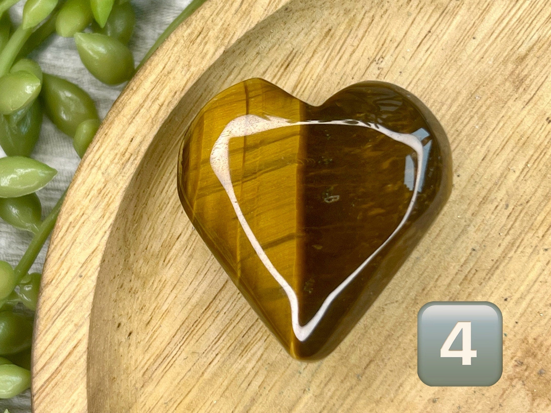 Gold Tigers Eye Puffy Heart Crystal, Ethically Sourced UK Crystals, Crystal Gift For Friend, Self Confidence and Courage Stone, Root Chakra