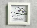 Hand-Painted Crystal Amethyst Birds Birthday Art Frame