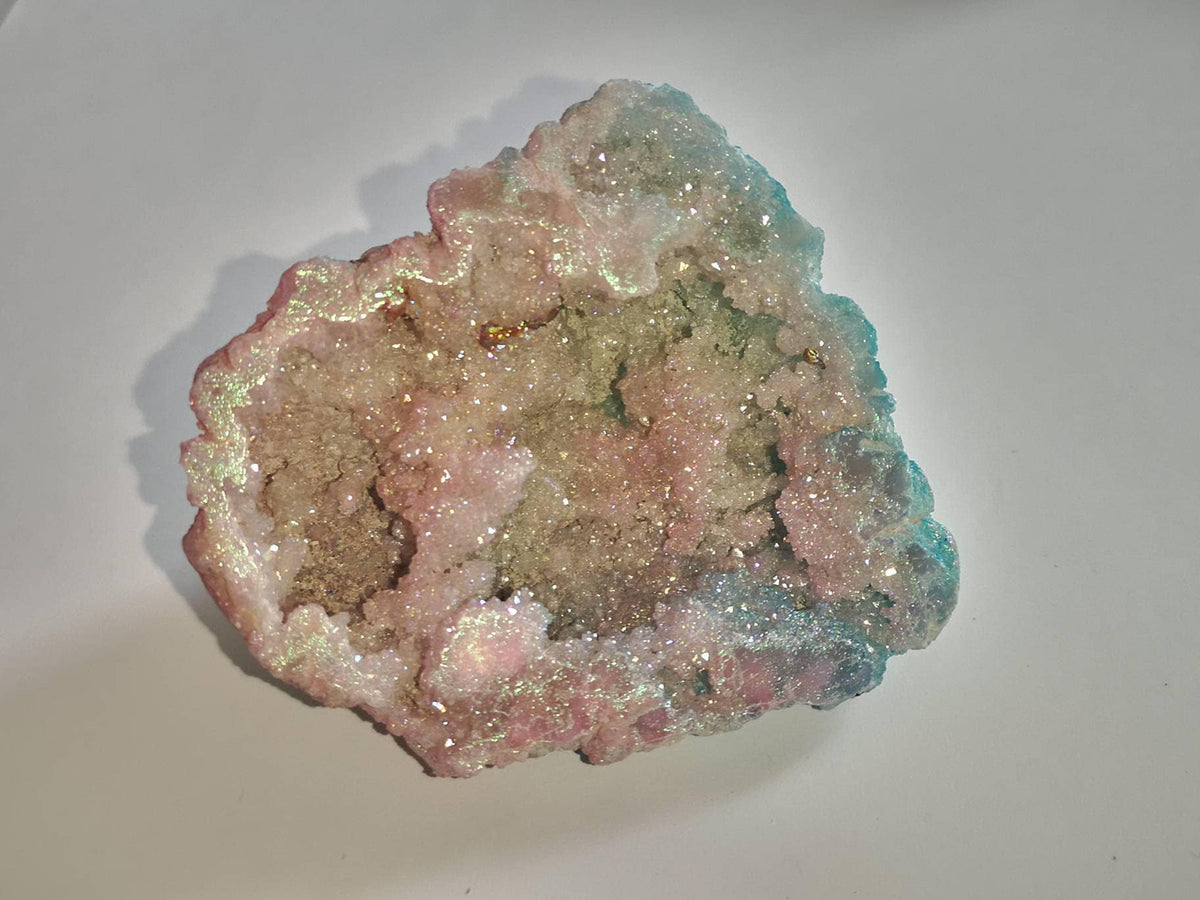 Pink and Blue Aura Quartz Geodes / UK Crystals Clusters / Ethically Sourced Unique Gifts / Healing Crystals / Pink / Blue / Candy Floss