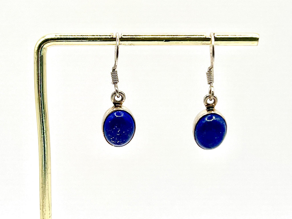 Sterling silver Lapis Lazuli dangle earrings, third eye chakra gemstone drop earrings, metaphysical shops, September Birthday gift for her