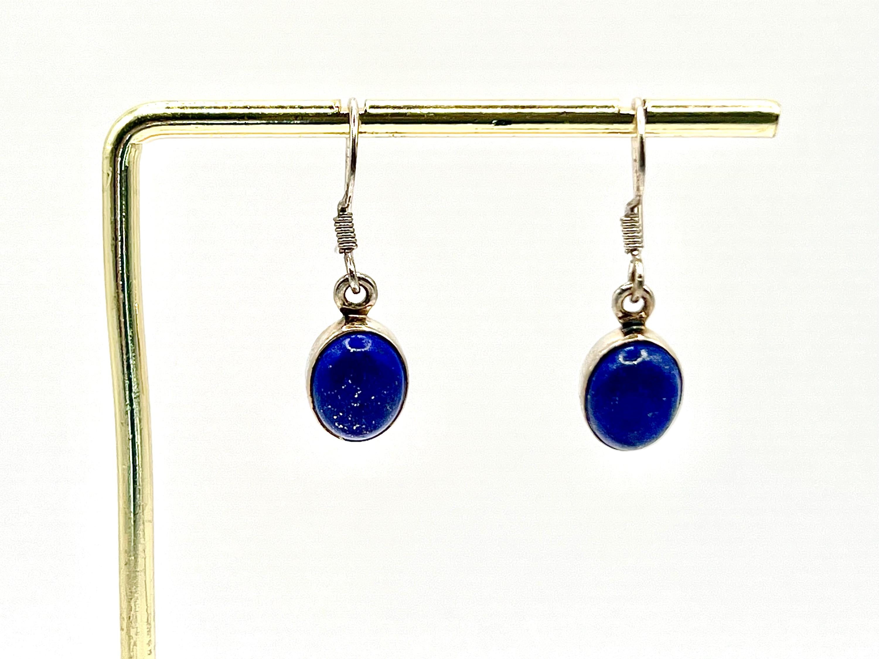 Sterling silver Lapis Lazuli dangle earrings, third eye chakra gemstone drop earrings, metaphysical shops, September Birthday gift for her
