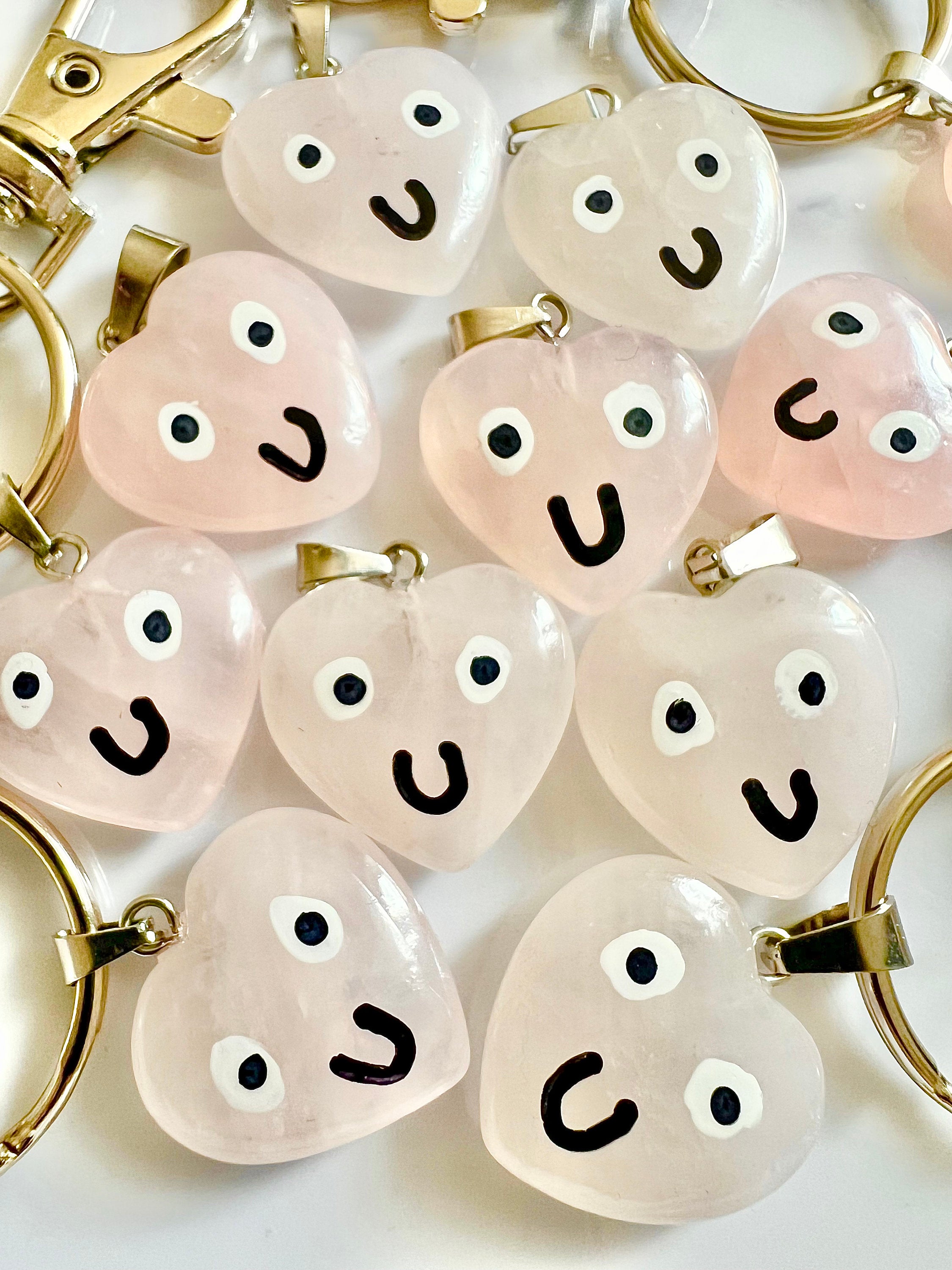 First Day at School Pocket Hug, 1st Day good luck gift, Crystal book bag charm, keyring and card, Choose Rose Quartz, Howlite, Amethyst