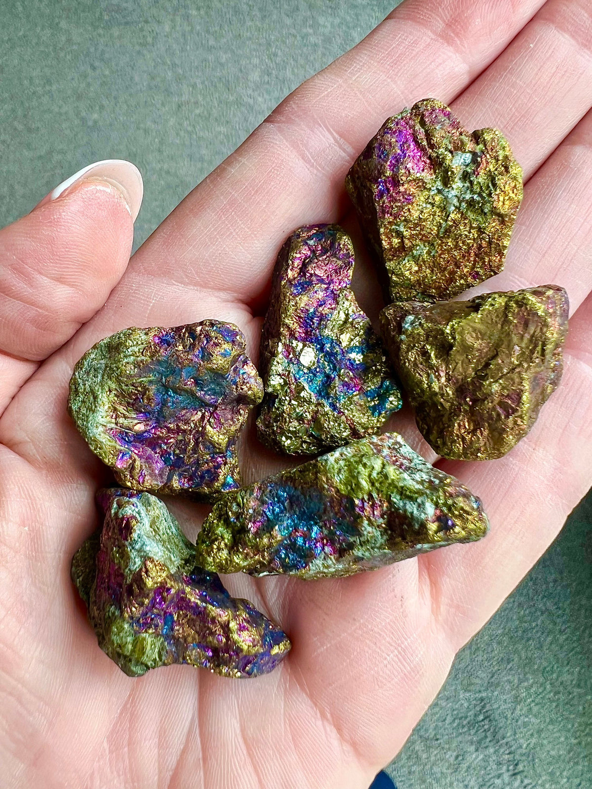 Raw Peacock Ore, Bornite Chunks, Chalcopyrite Rough Stones, UK Healing Crystals, Ethically Sourced, Aura Rainbow Crystal Gift