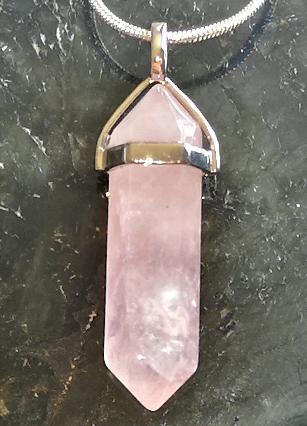 Amethyst and Rose Quartz Point Necklaces, Ethically Sourced UK Healing Crystals, Crystal Necklace, Rose Quartz Pendant, Amethyst Pendant