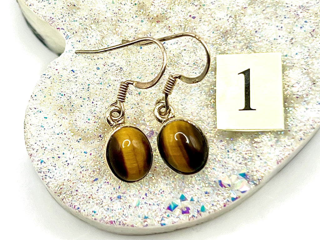 Sterling Silver Tigers Eye Crystal Dangle Earrings, Solar Plexus Chakra Gemstone, Tiger Eye Drop Earring, November Birthstone Gift for her