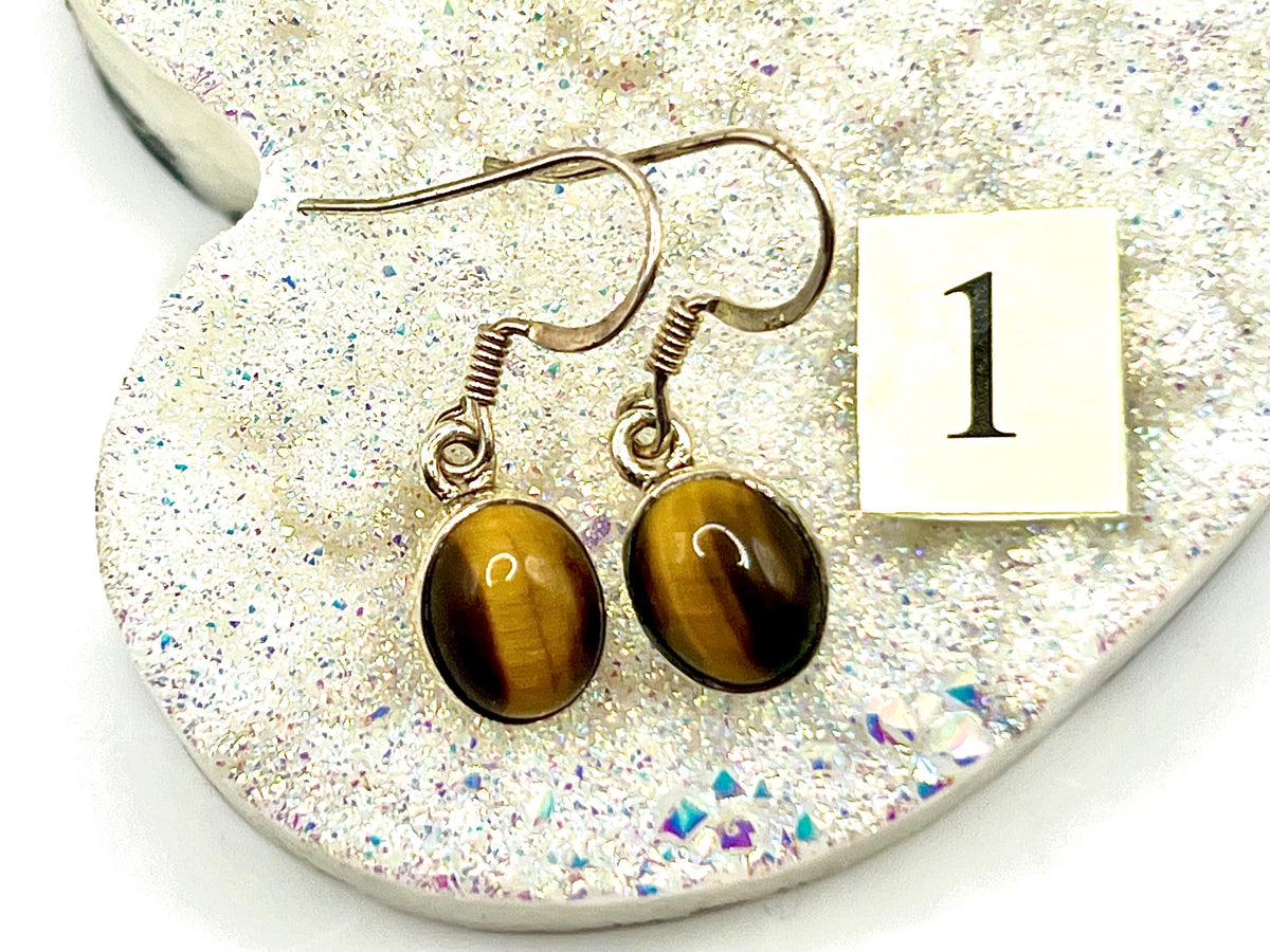 Sterling Silver Tigers Eye Crystal Dangle Earrings, Solar Plexus Chakra Gemstone, Tiger Eye Drop Earring, November Birthstone Gift for her