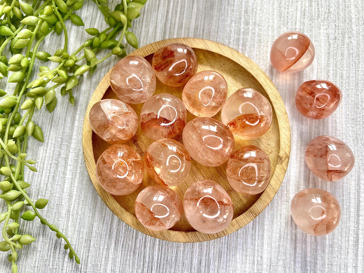 Fire Quartz Tumblestones, Red Hematoid Crystals, Gemstone for grounding, Root and Sacral Chakras, Ethically sourced, UK healing stones