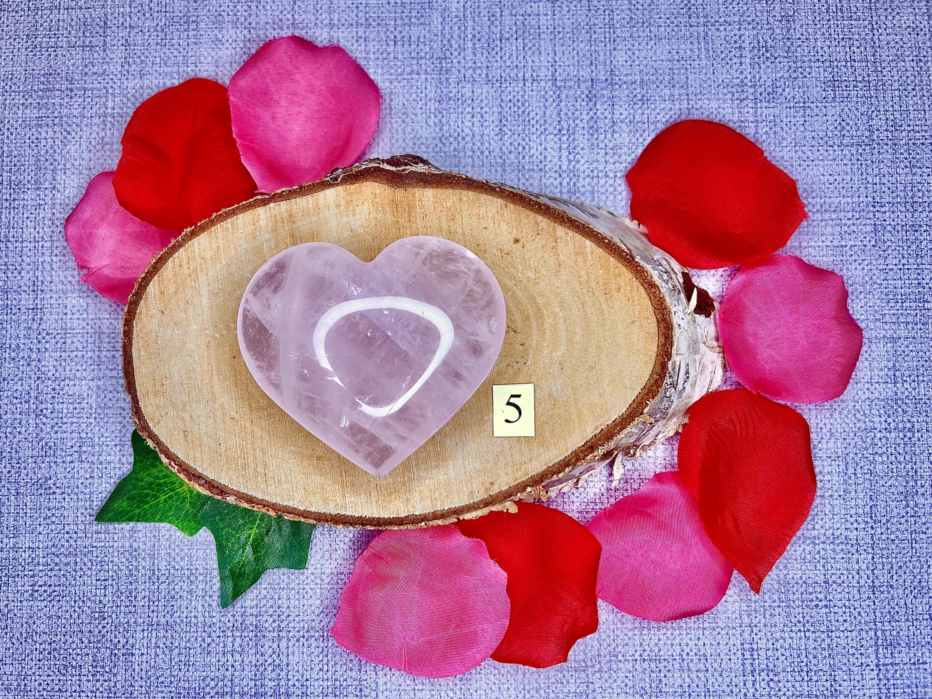 Rose Quartz Hearts, Pink Crystal Valentines Gift, Mothers Day Present, Crystal Gift for her, UK Ethically Sourced, Crystals for Love.