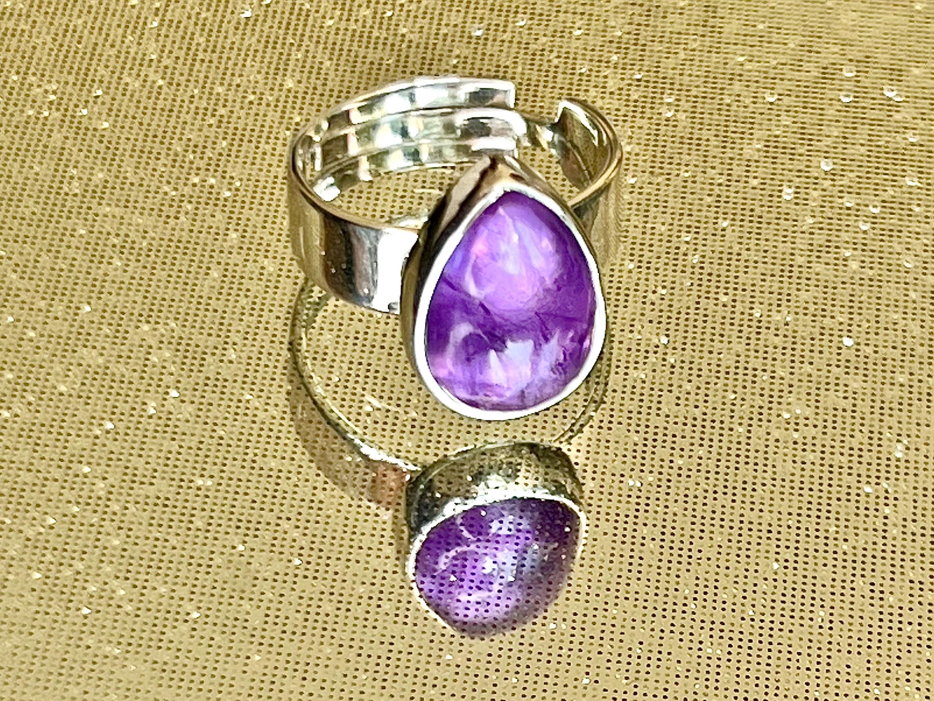 Amethyst Crystal Ring Adjustable, 925 Sterling Silver, Healing Crystal Jewellery Gift, Purple Gemstone for anxiety, UK Ethically sourced