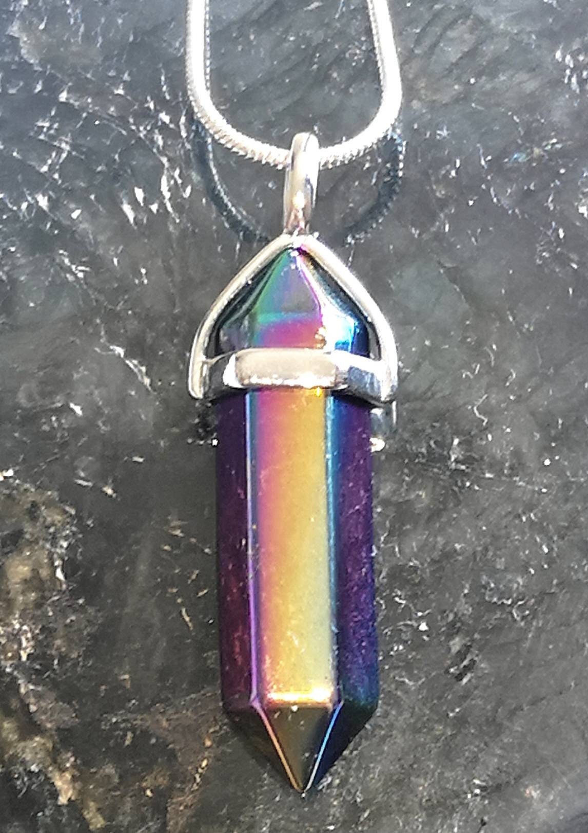 Crystal Point Necklaces,  Crystal Pendant on Silver Chain, Sterling Silver Crystal Jewellery, Ethically Sourced UK Crystal Gifts