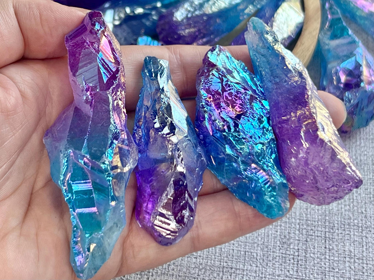 Pink & Blue Aura Quartz Crystal, Ethically Sourced Gemstone Gift