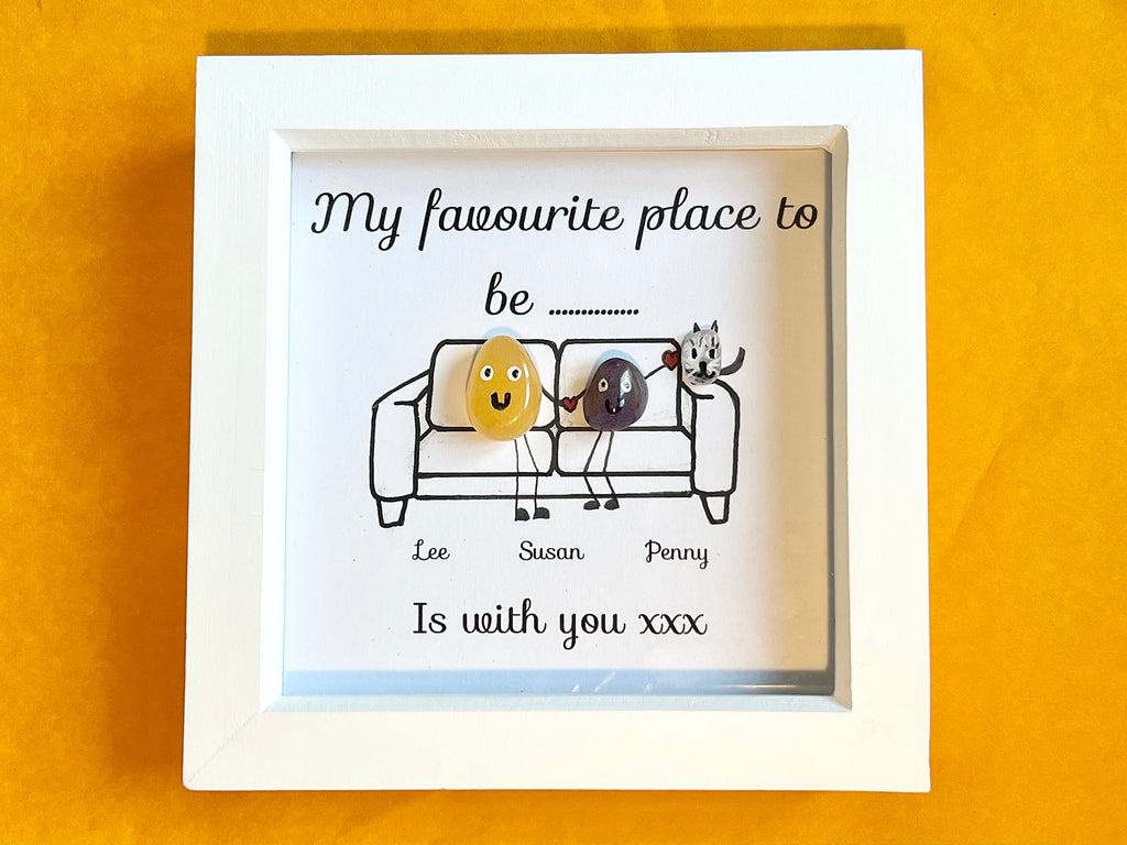Personalised crystal family art, framed crystal picture for Mum, handmade wedding gift, crystal present for best friend, new home, new baby