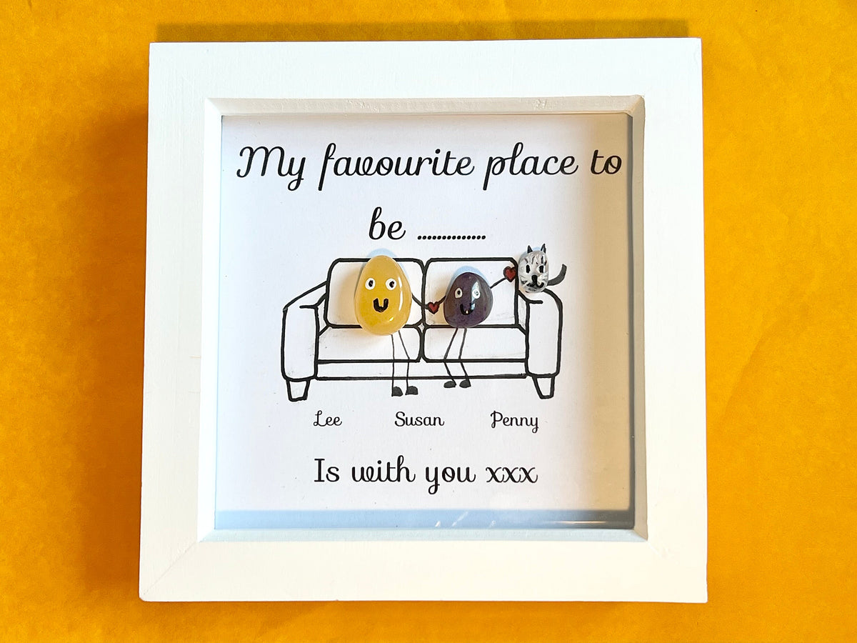 Personalised crystal family art, framed crystal picture for Mum, handmade wedding gift, crystal present for best friend, new home, new baby