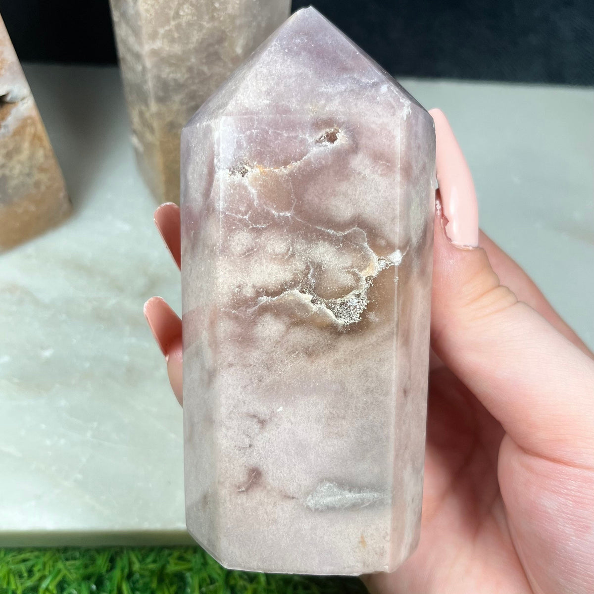 Pink Amethyst Tower,  Pink Amethyst Point, Metaphysical Obelisk, Heart Chakra, Statement Piece, UK Gemstone Gift, Chunky Druzy Tower C