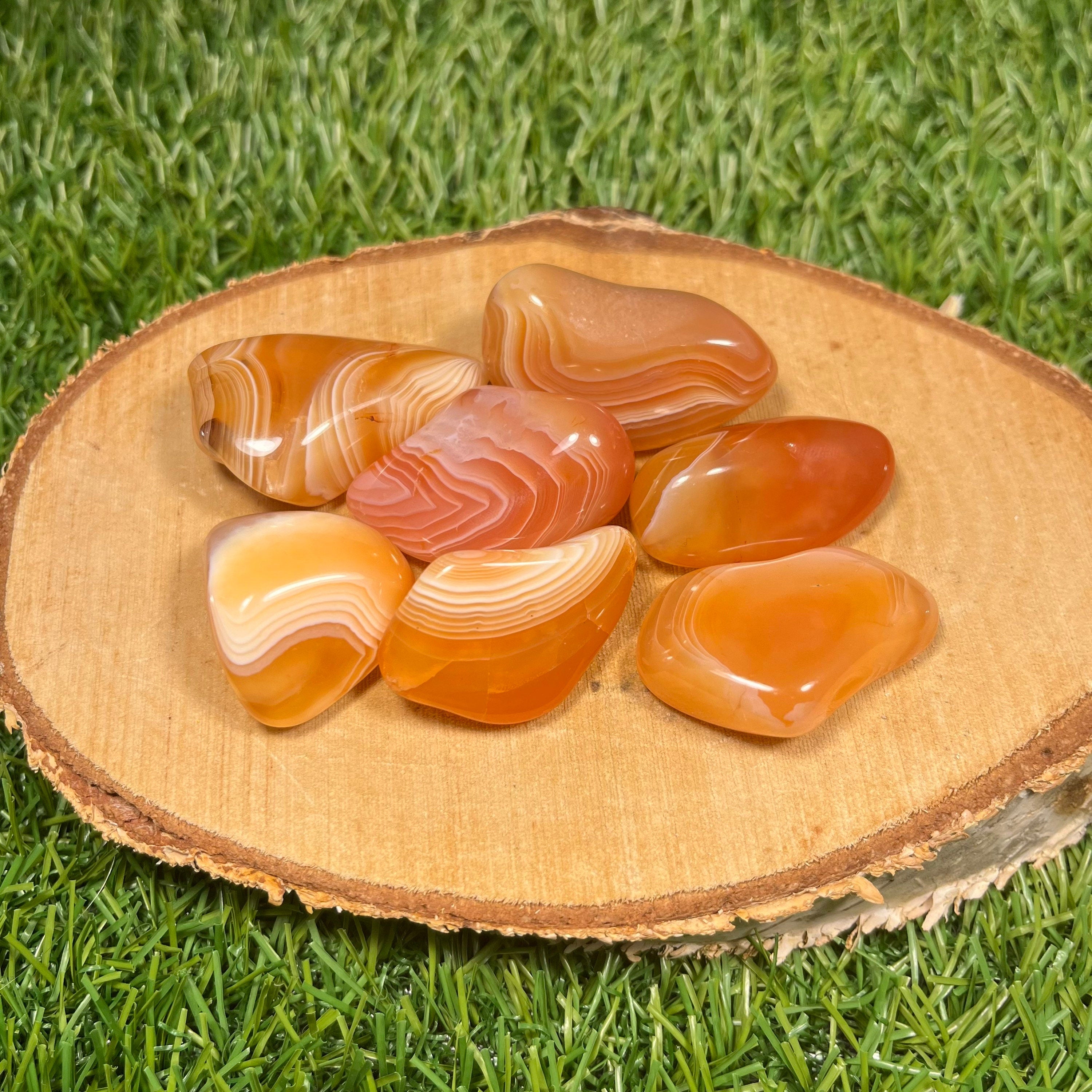 Carnelian Crystal Tumblestones, Banded Carnelian, Root Chakra Healer, Grounding Stone, Consciously Sourced