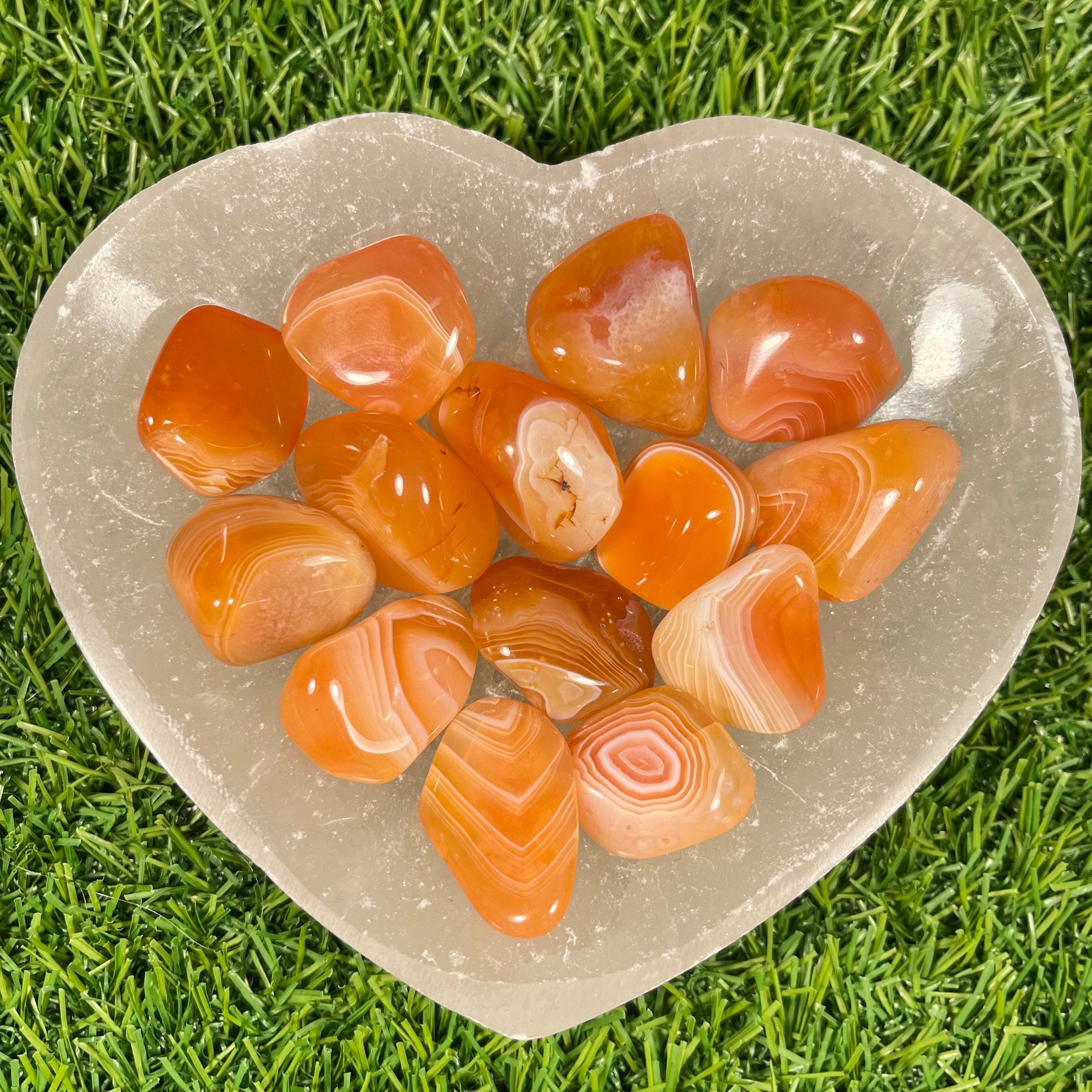 Carnelian Crystal Tumblestones, Banded Carnelian, Root Chakra Healer, Grounding Stone, Consciously Sourced