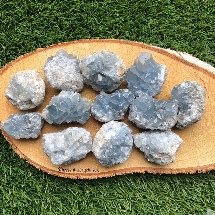 Raw Celestite Clusters, Small Gorgeous Celestite Circles, Ethically Sourced, UK Crystals, Gift, metaphysical crystals, present, High Quality