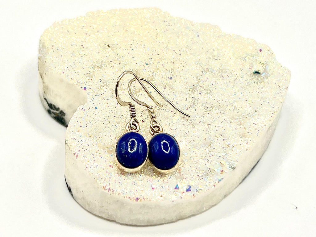 Sterling silver Lapis Lazuli dangle earrings, third eye chakra gemstone drop earrings, metaphysical shops, September Birthday gift for her