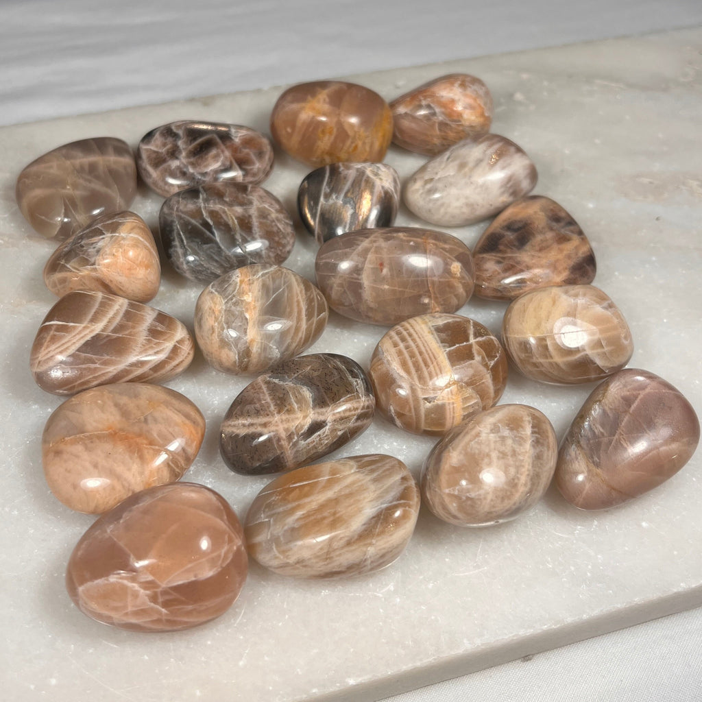 Moonstone Tumblestones, AAA Quality High Flash, Crystal for Intuition and Divine Connection , Ethically sourced UK crystal gifts