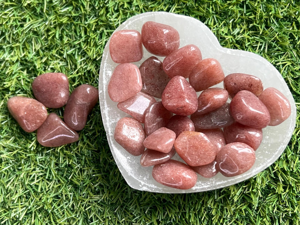 Raspberry Aventurine Tumblestones, Strawberry Red Aventurine, Consciously Sourced UK Crystals