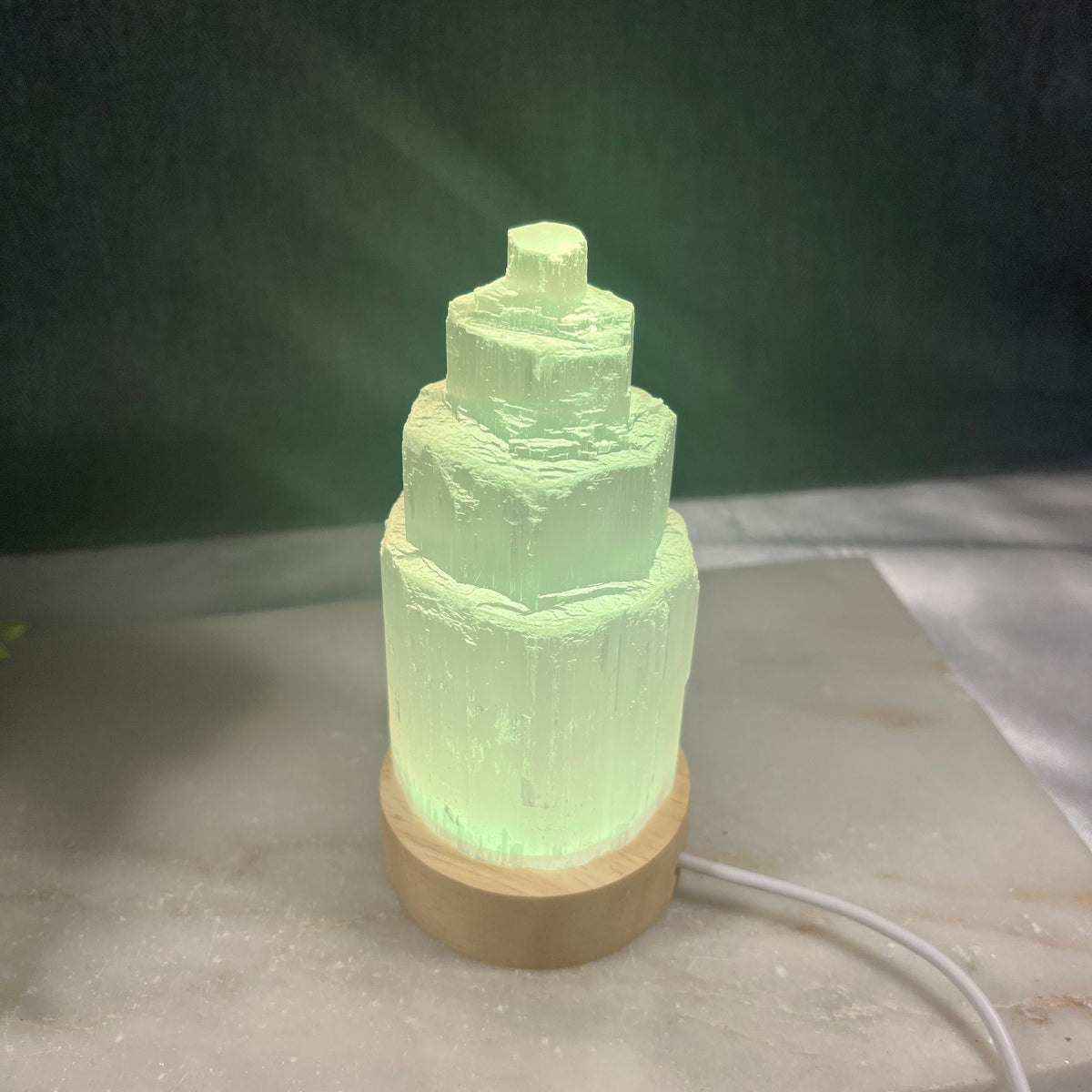 Raw Selenite Mountain, Selenite Lamps, Crystal Lamps, Satin Spar Tower, Rainbow Lamp, White Lamp, Christmas gift, Crystal present