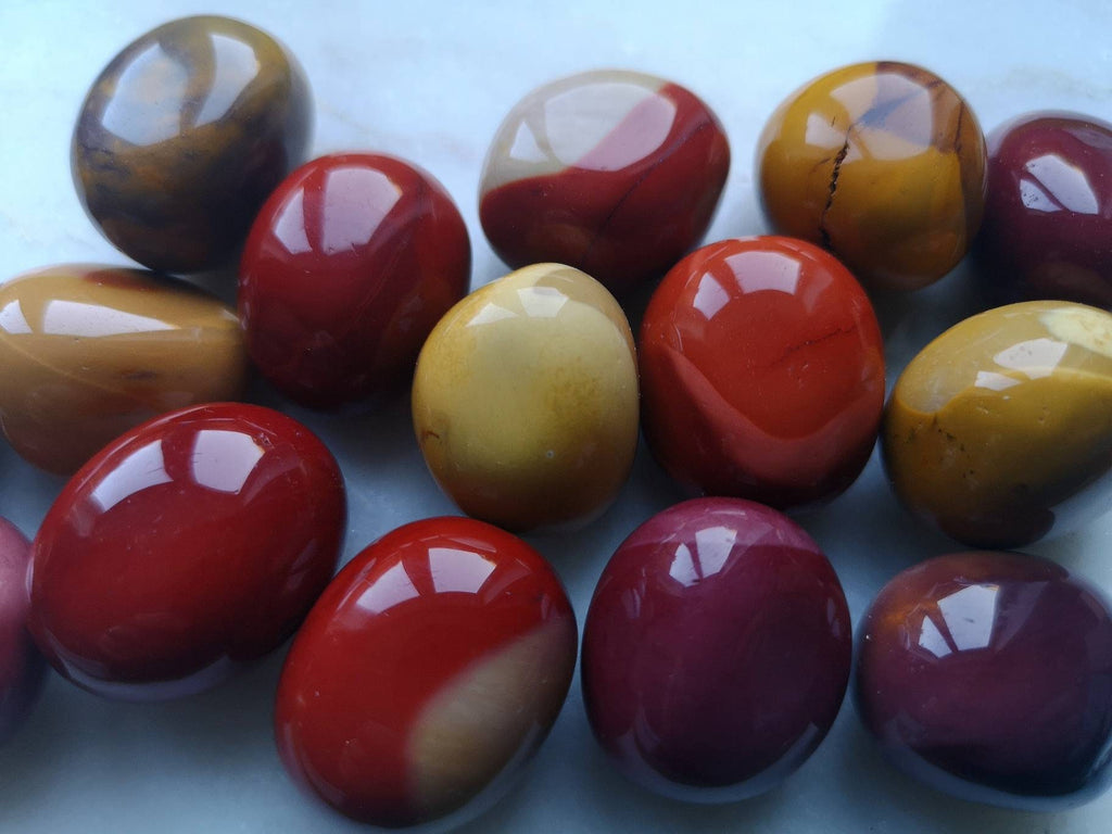 Mookaite Crystal Tumblestones, Red and Yellow Jasper Gemstones, Reiki healing rocks, Crystals for Calmness, peace, courage and anti anxiety