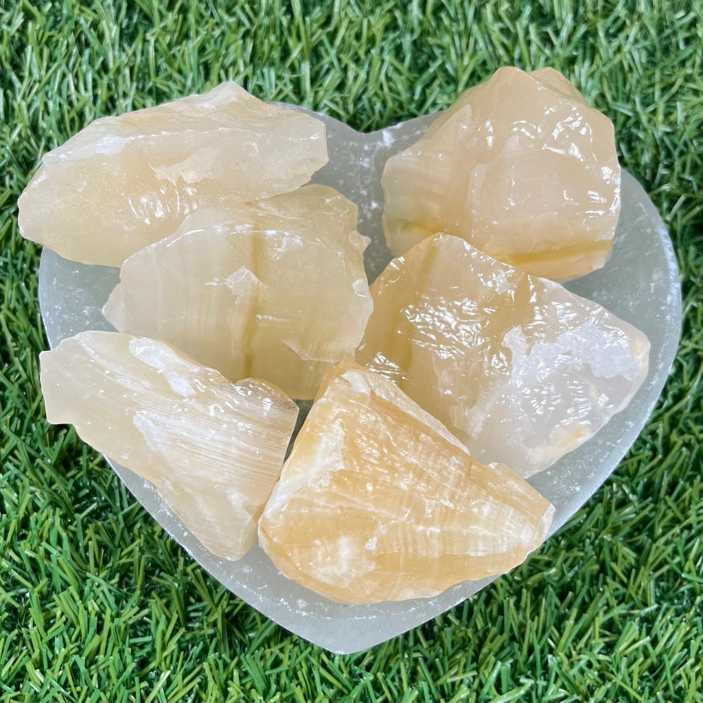 Raw Mixed Calcite Crystal Chunks, Pink, Green, Two Tone and Beige Calcite