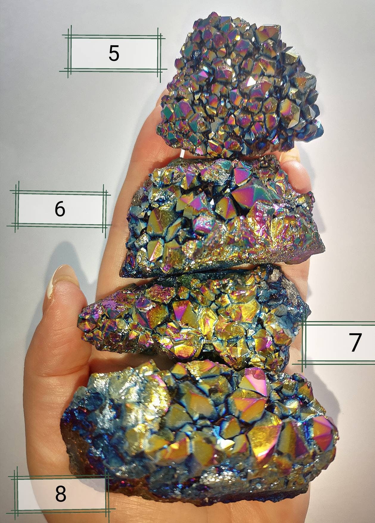 Rainbow Titanium Aura Quartz, Raw UK Crystals, Ethically Sourced Healing Crystals, Crystal Gift, Reiki Stones, Colourful Crystals