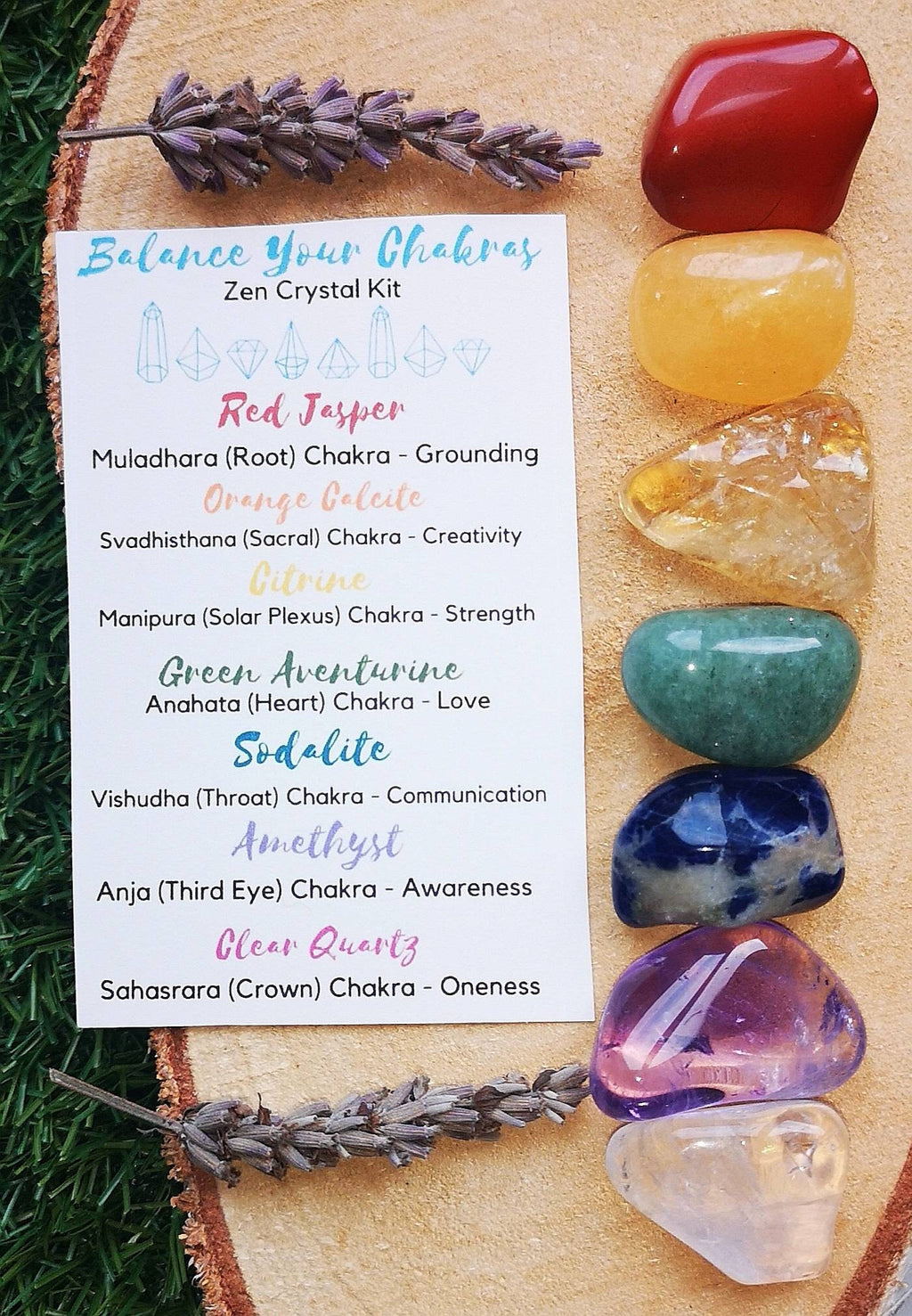 Balance Your Chakras Zen Crystal Kit, Chakra Crystal Set, UK Crystals, Ethically Sourced, Healing Crystals, Crystal Gifts, Reiki, Chakra