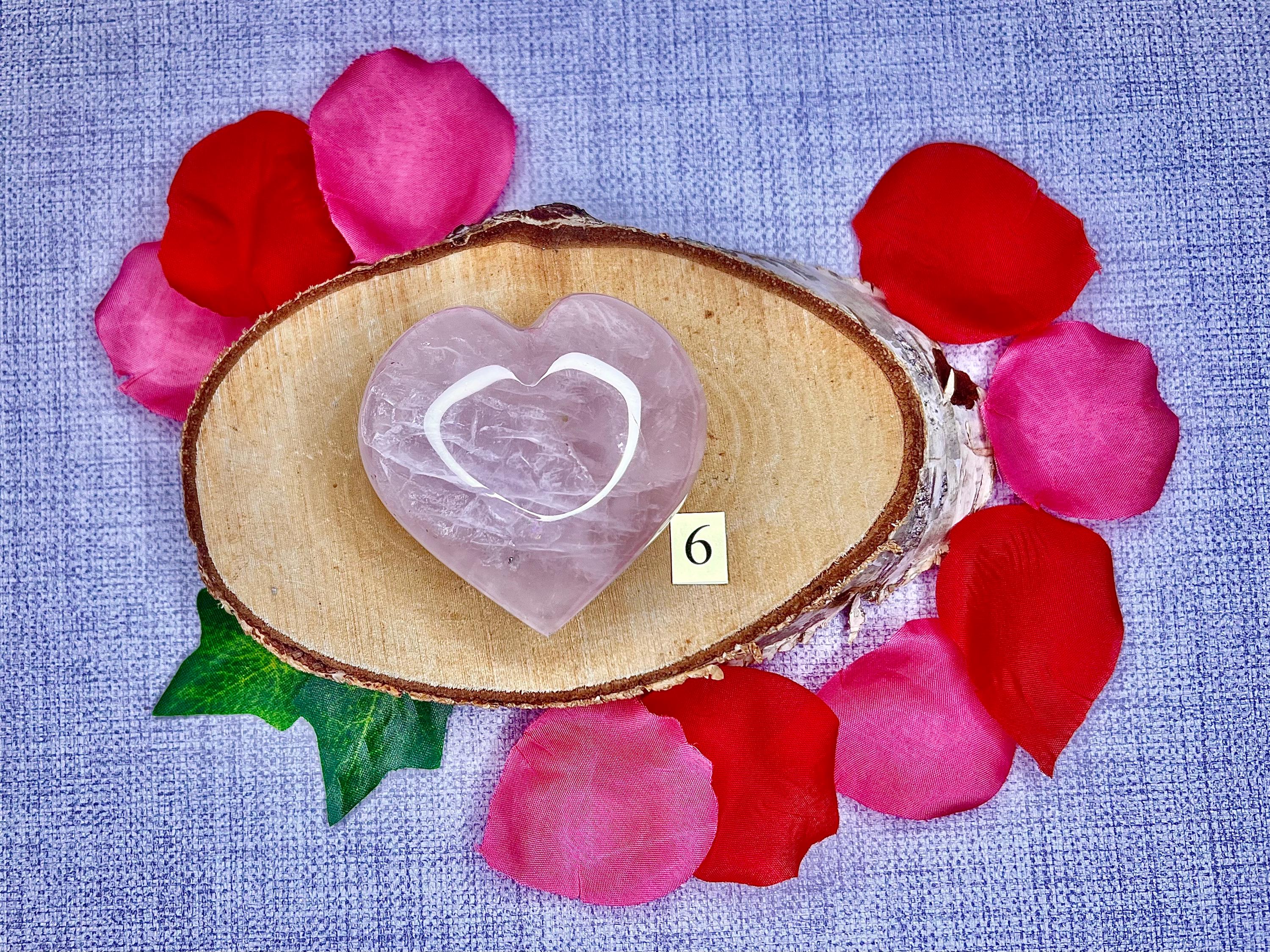 Rose Quartz Hearts, Pink Crystal Valentines Gift, Mothers Day Present, Crystal Gift for her, UK Ethically Sourced, Crystals for Love.
