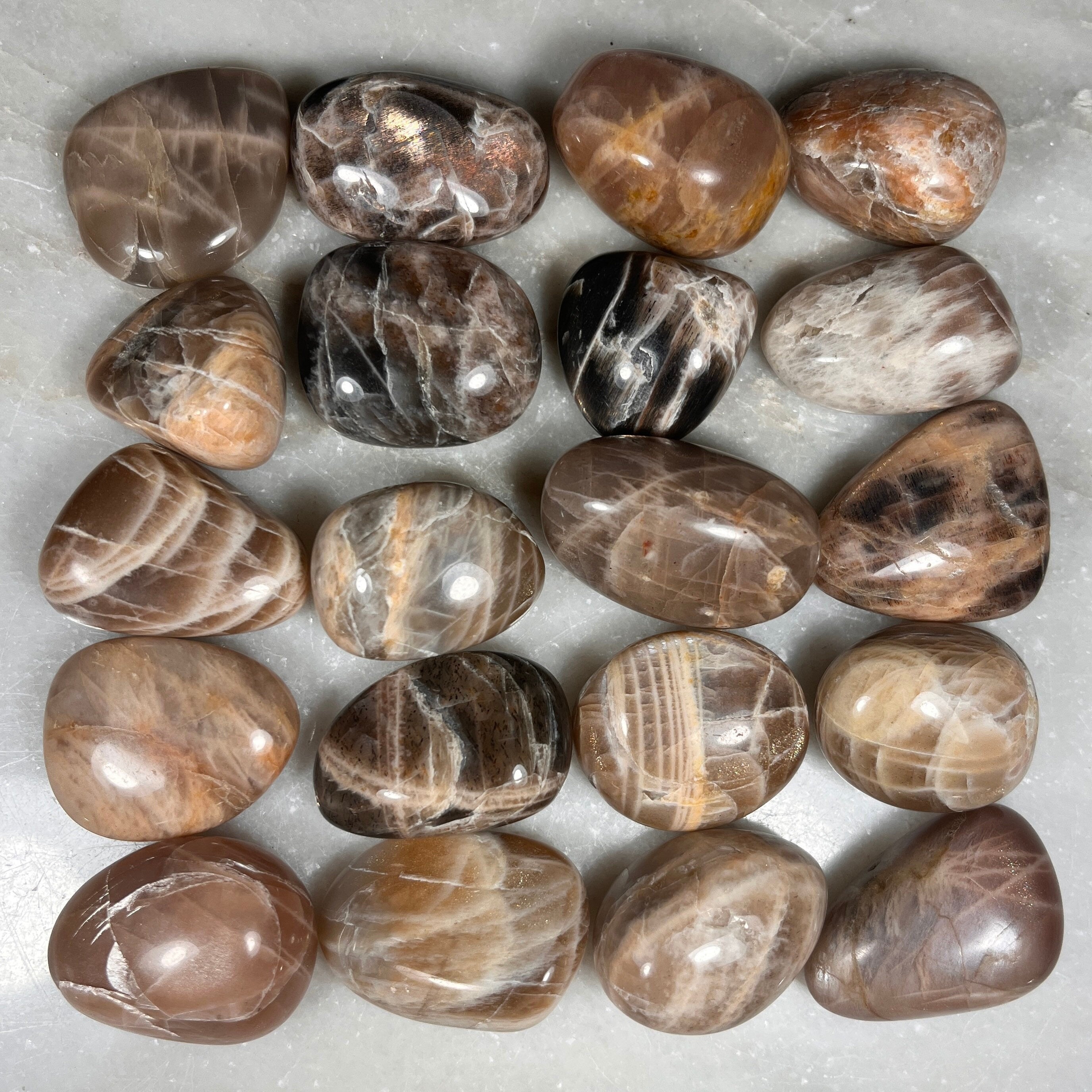 Moonstone Tumblestones, AAA Quality High Flash, Crystal for Intuition and Divine Connection , Ethically sourced UK crystal gifts