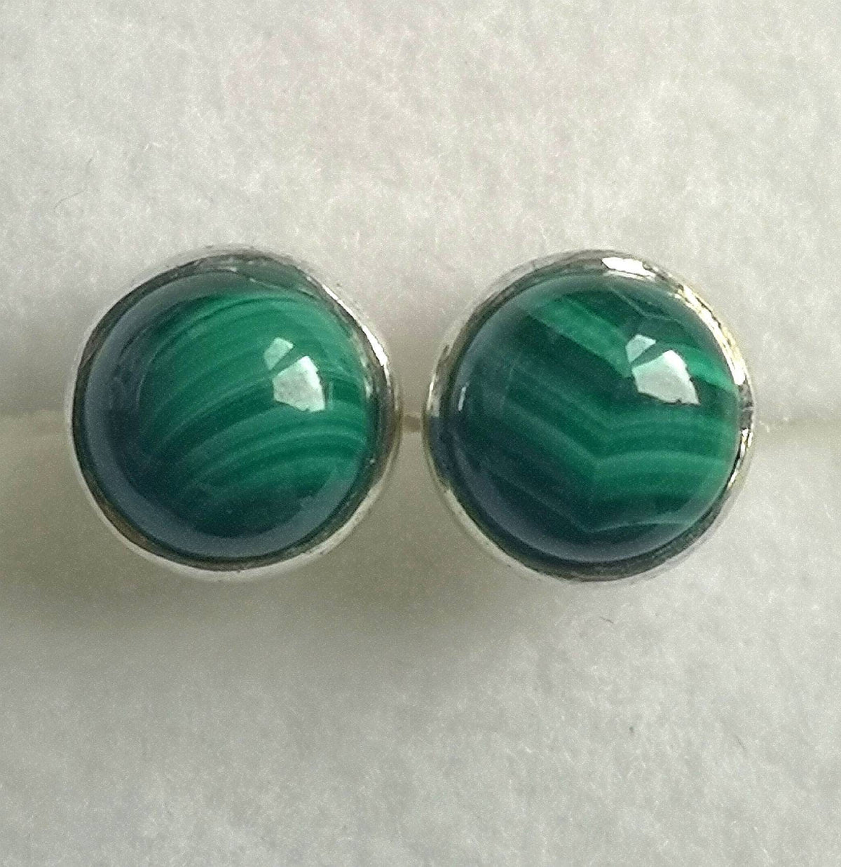 Sterling Silver Gemstone Stud Earrings, Ethically Sourced, UK Crystals, Malachite, Amethyst, Rose Quartz, Sodalite, Blue Lace Agate, Peridot