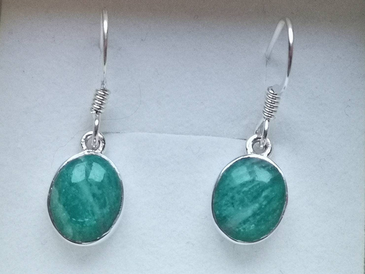 Amazonite Sterling Silver Dangle Earrings, Crystal Drop Earrings Jewellery, Throat Chakra Healer, Metaphysical shop, Virgo zodiac birthstone