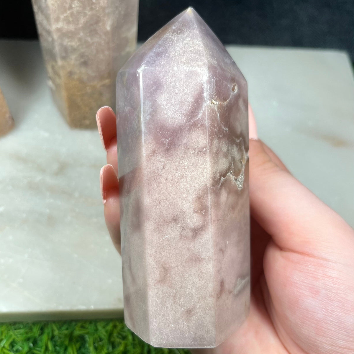 Pink Amethyst Tower,  Pink Amethyst Point, Metaphysical Obelisk, Heart Chakra, Statement Piece, UK Gemstone Gift, Chunky Druzy Tower C