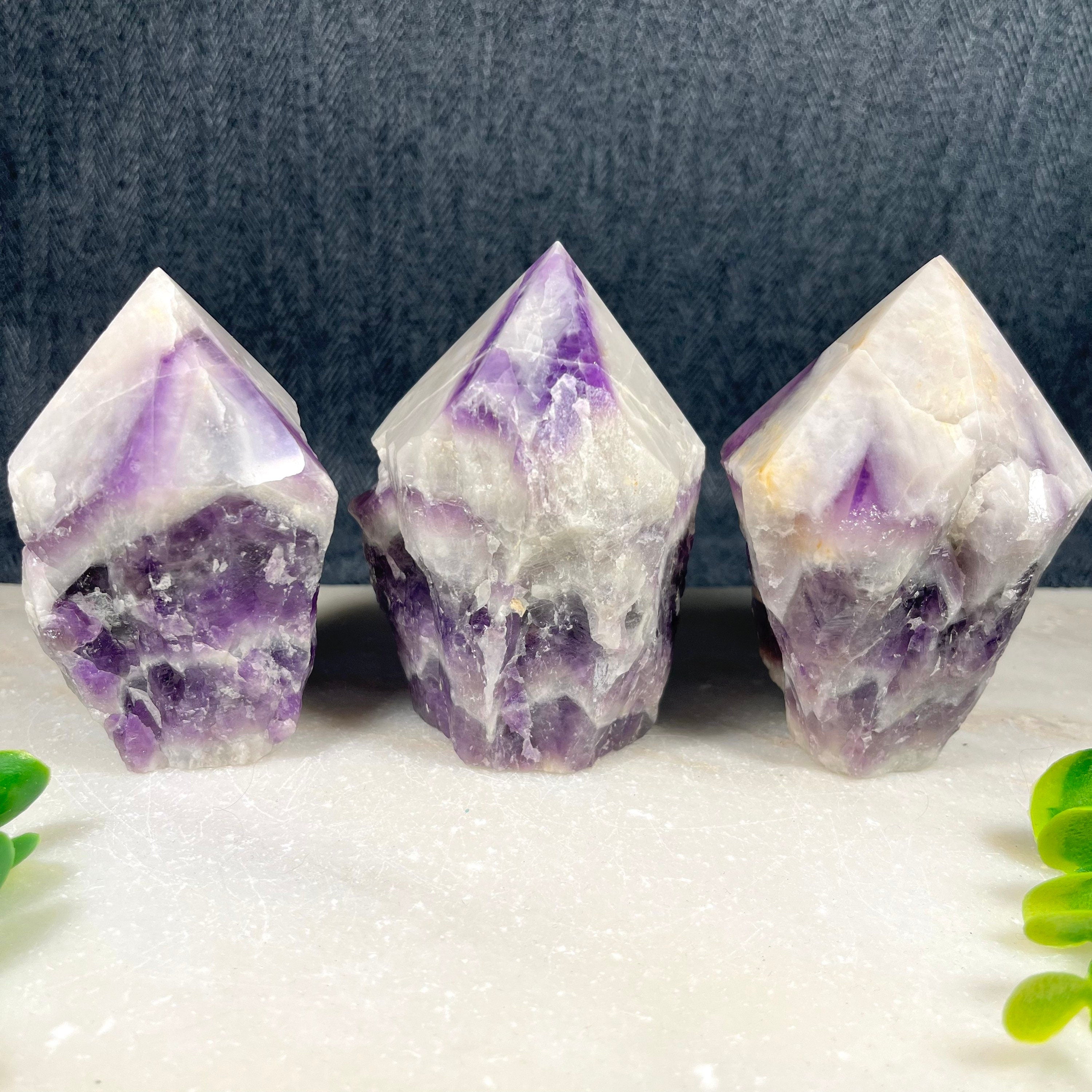 Amethyst Points , Amethyst Half Polished Points , Amethyst Towers , Consciously Sourced , Raw Amethyst , Chevron Amethyst , Amethyst Crystal