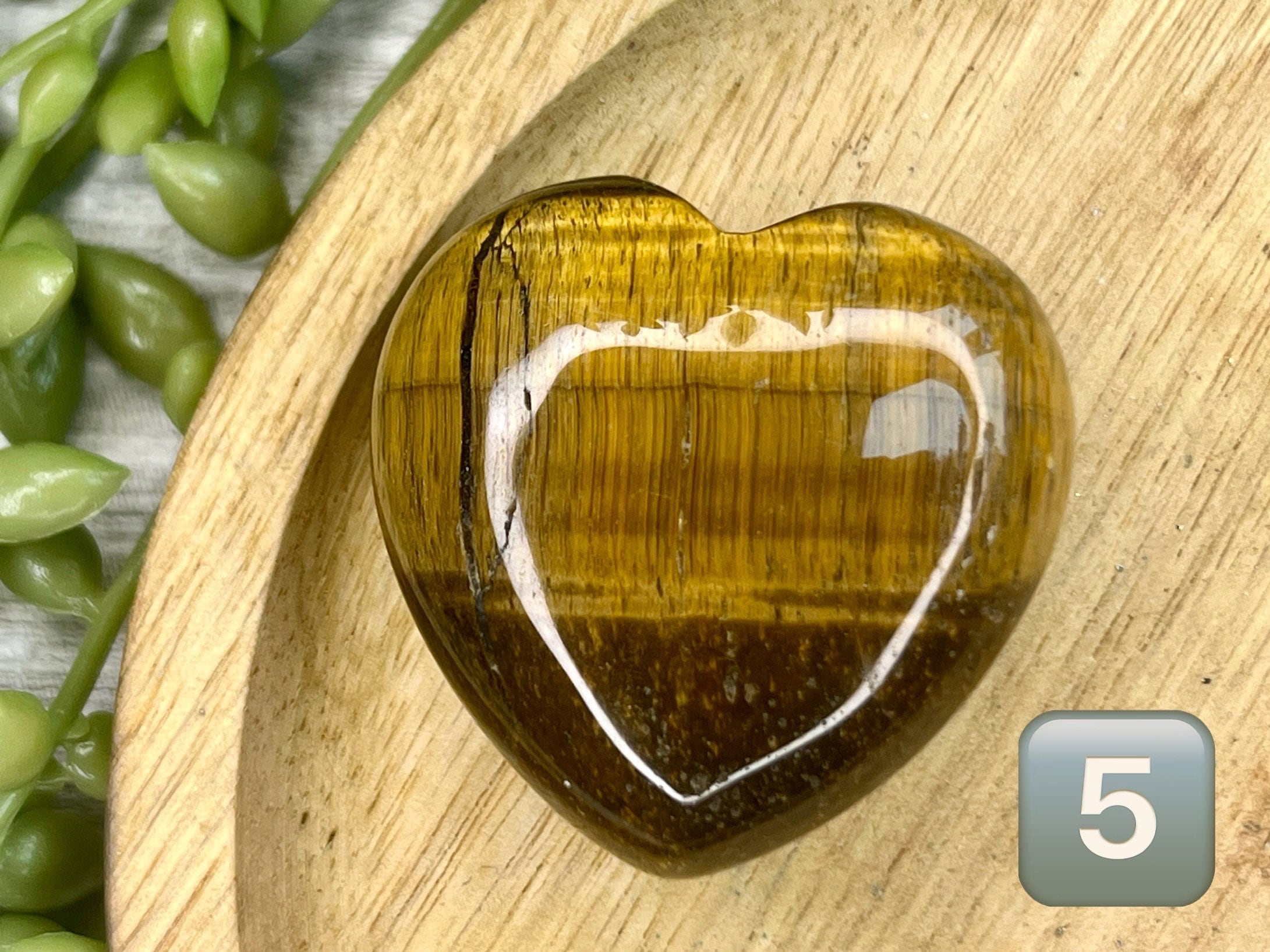 Gold Tigers Eye Puffy Heart Crystal, Ethically Sourced UK Crystals, Crystal Gift For Friend, Self Confidence and Courage Stone, Root Chakra
