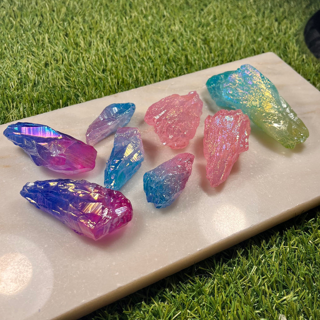 Pink Aura Quartz, Aura Coated Crystals, Consciously Sourced