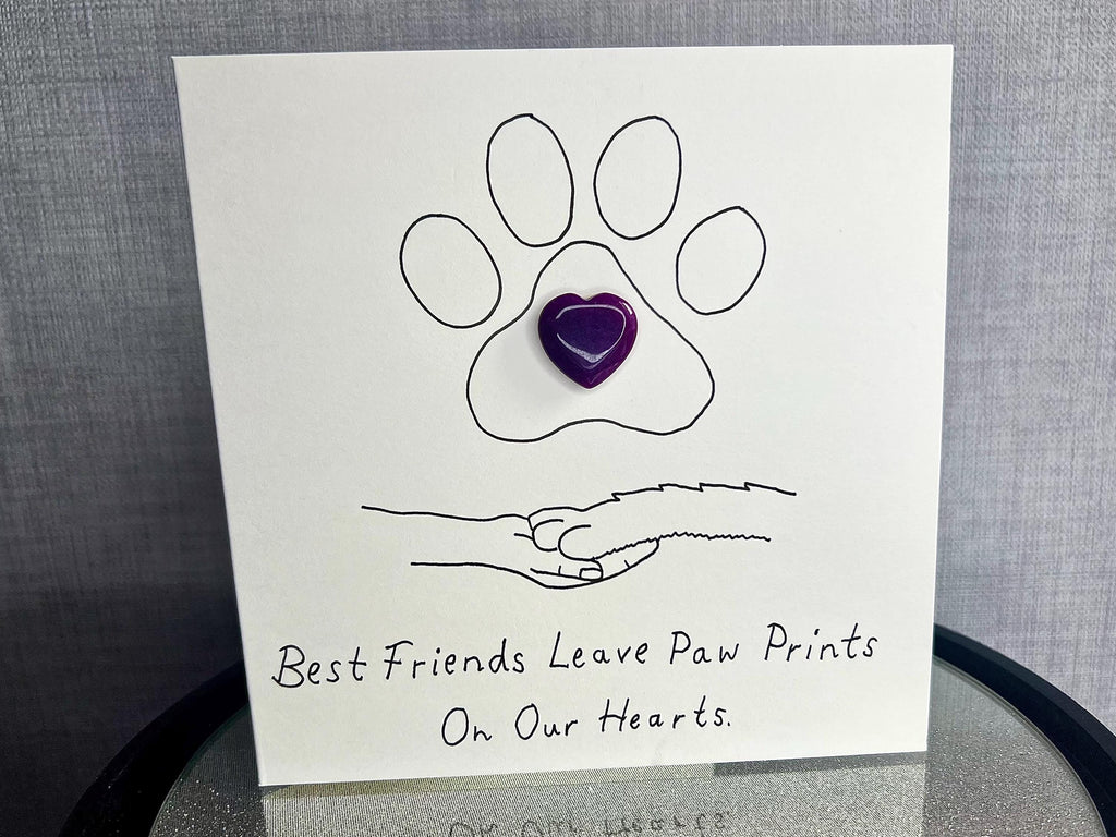 Pet Bereavement Cards, Pocket Hug Crystal Hearts, Recovery Crystals, Gift for Dog Loss, Cat sympathy card, Rainbow Bridge, Best Friend