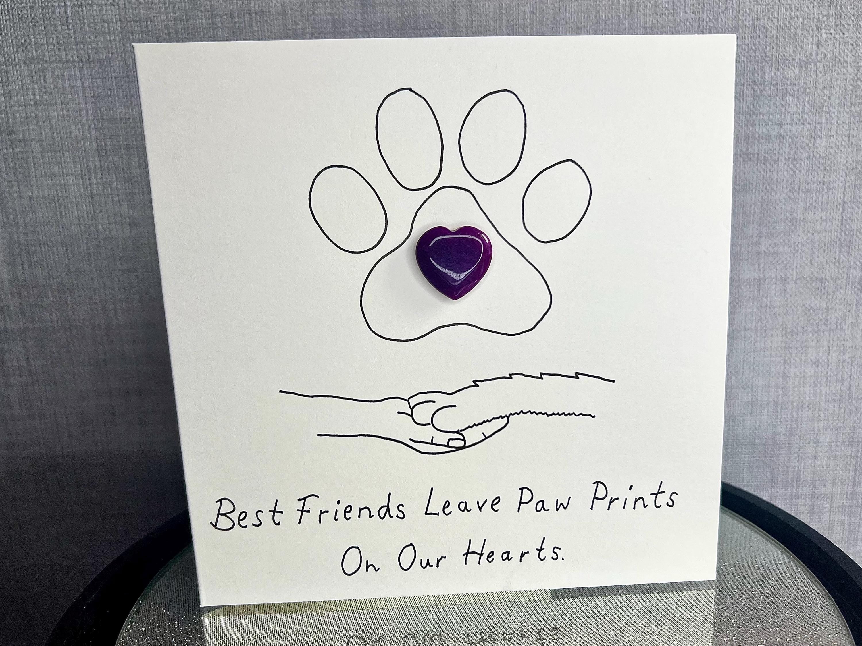 Pet Bereavement Cards, Pocket Hug Crystal Hearts, Recovery Crystals, Gift for Dog Loss, Cat sympathy card, Rainbow Bridge, Best Friend