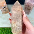 Pink Amethyst Tower, Crystal Point, Obelisk for Heart Chakra, Metaphysical Statement Piece, Druzy Tower B