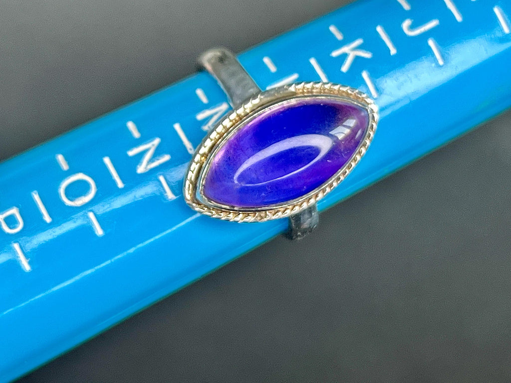 Amethyst Crystal Ring, UK Size L & 1/2, 925 Sterling Silver, Healing Crystal Jewellery Gift, Purple Gemstone for anxiety, Ethically sourced