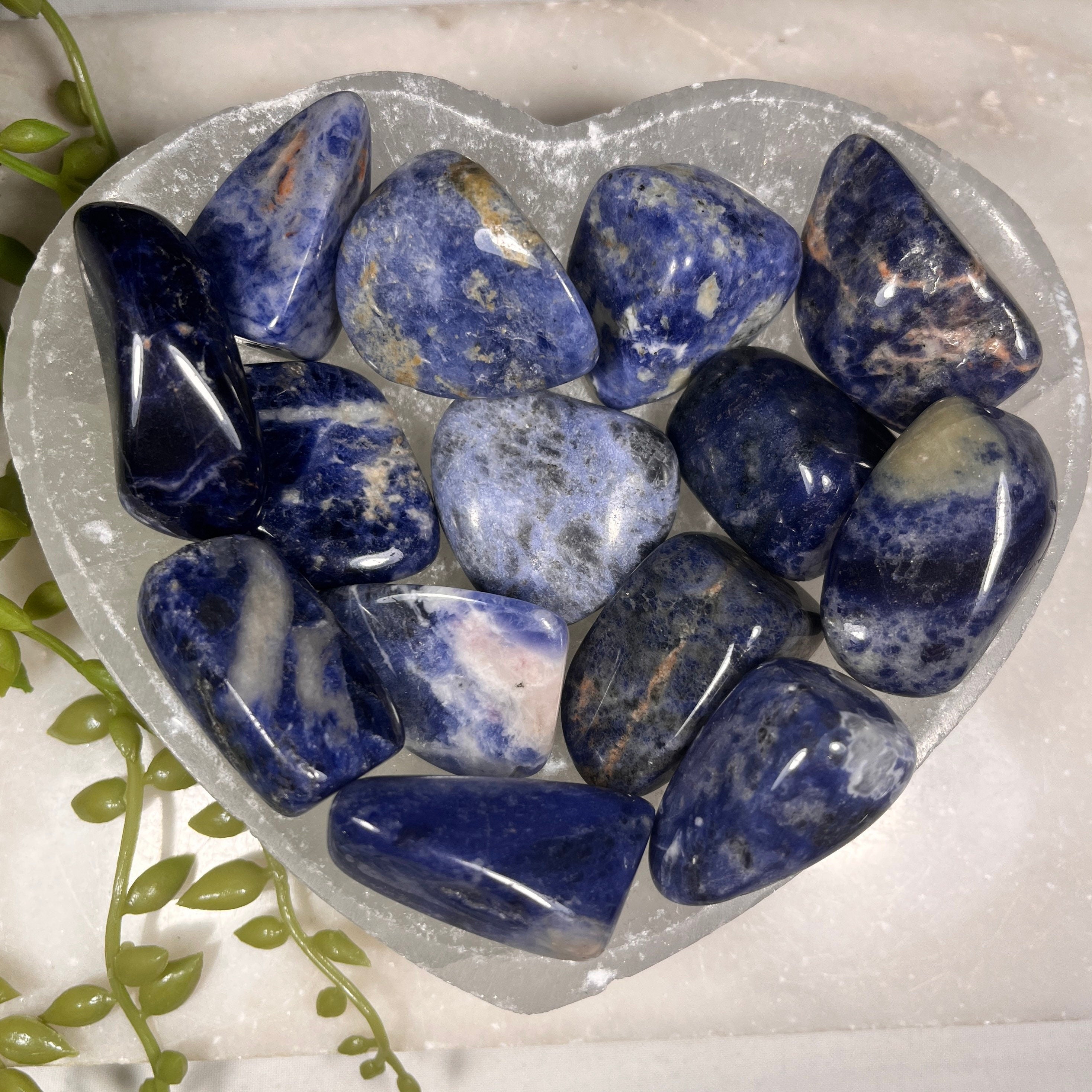 Sodalite Tumblestones, Small & Large Options, Consciously Sourced, UK Crystals, Blue Crystals for grounding, Metaphysical UK Gemstones