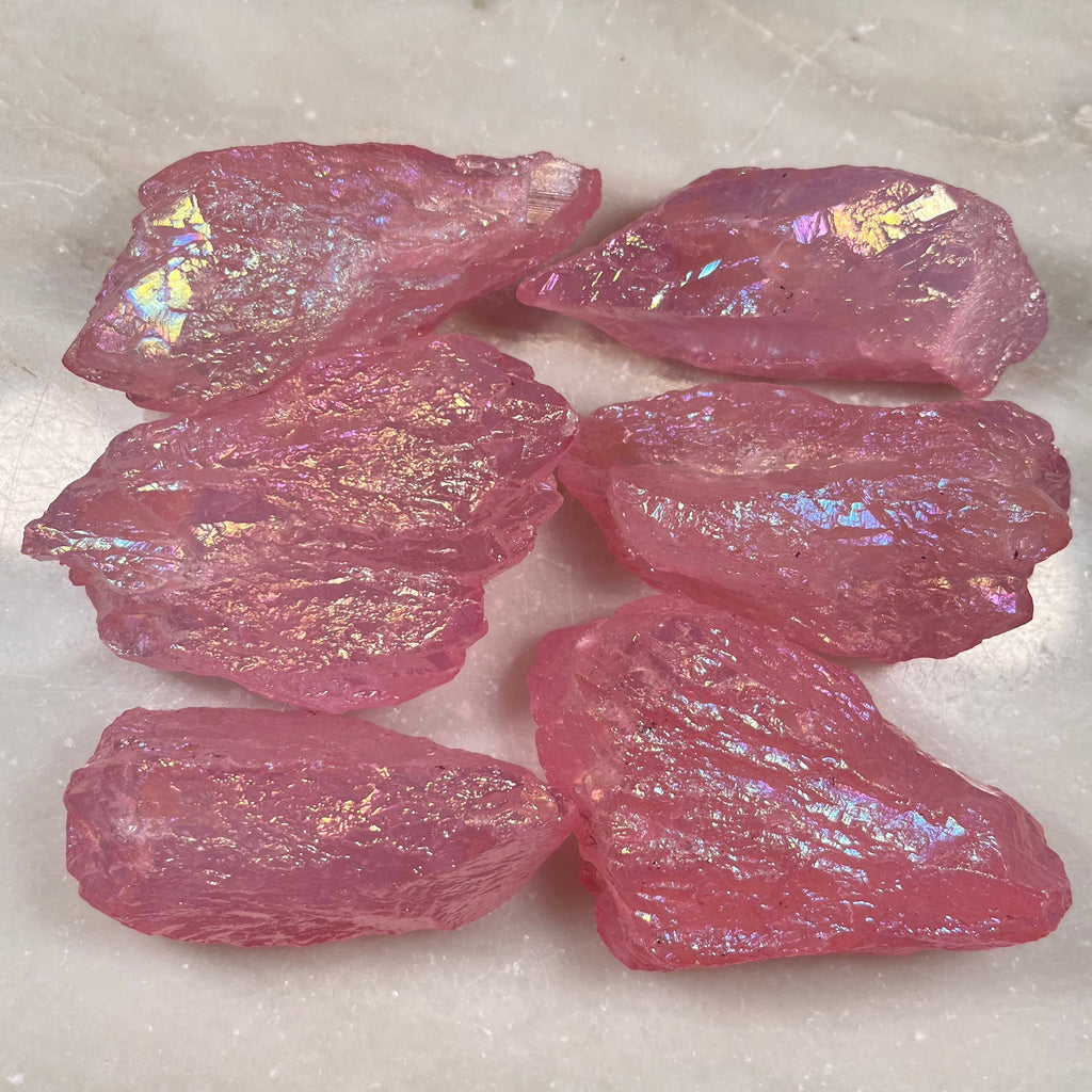 Pink Aura Quartz, Aura Coated Crystals, Consciously Sourced