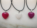 Rose Quartz, Pink Agate, Banded Pink Agate Heart Necklaces, Ethically Sourced, UK Crystal Necklaces, Crystal Gifts, Birthday Present for her