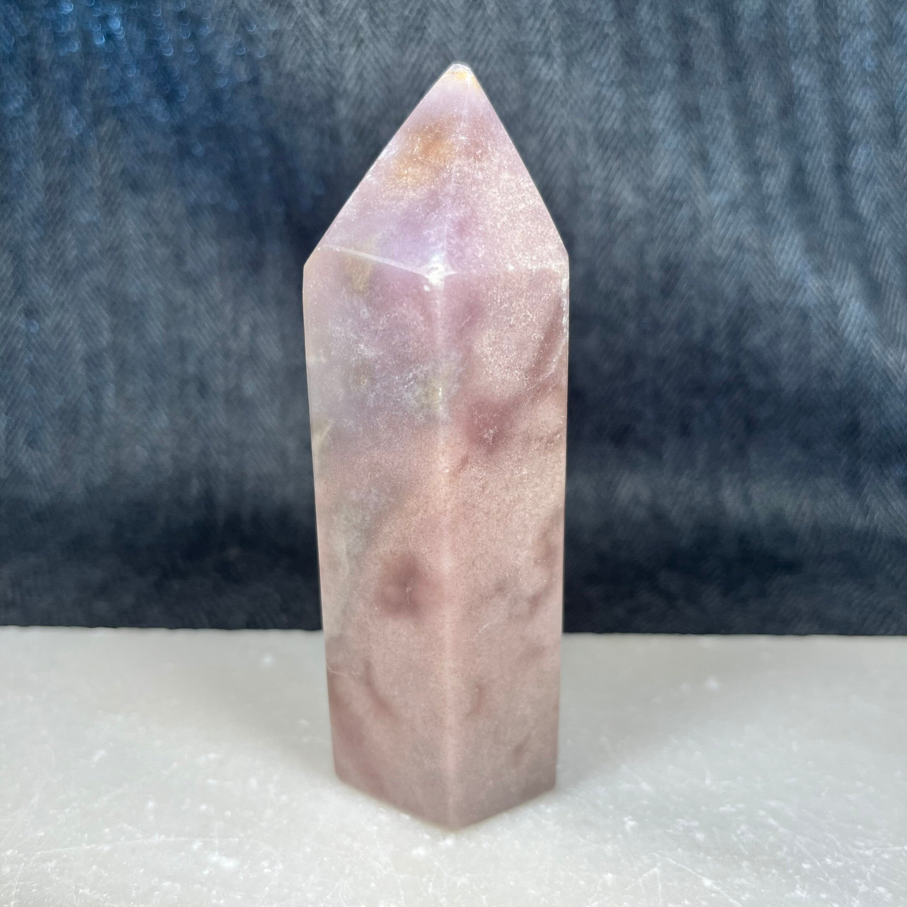 Pink Amethyst Tower,  Pink Amethyst Point, Metaphysical Obelisk, Heart Chakra, Statement Piece, UK Gemstone Gift, Chunky Druzy Tower C