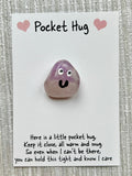 Valentines Day Pocket Hug, Mother’s Day Crystal poem, gift and card, Crystal letterbox gift, Choose Crystal type Rose Quartz, Howlite