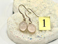 Sterling silver rose quartz dangle earrings, heart chakra gemstone drop earrings, metaphysical shops, October birthday gift for her