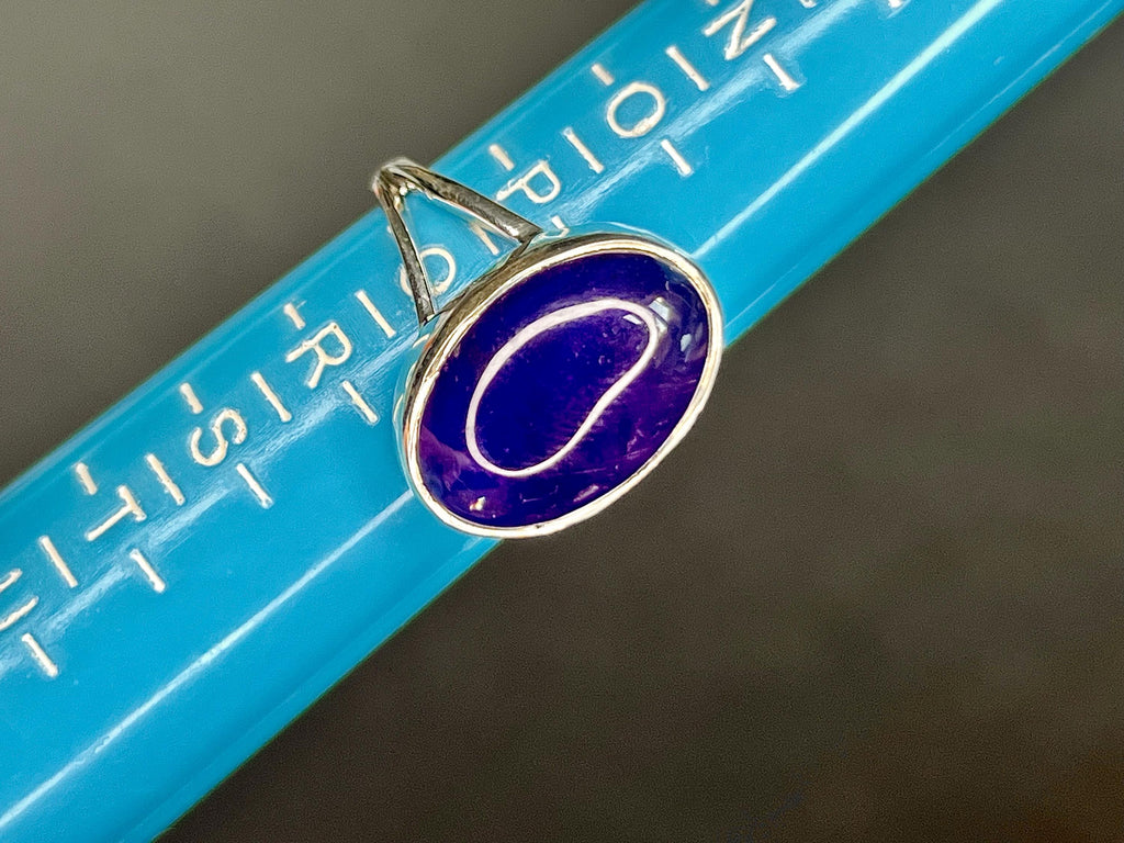 Amethyst Crystal Ring, UK Size P, 925 Sterling Silver, Healing Crystal Jewellery Gift, Purple Gemstone for anxiety, Ethically sourced stones